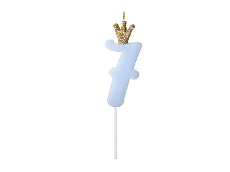 Candela 7 anni Azzurro 9,5 cm