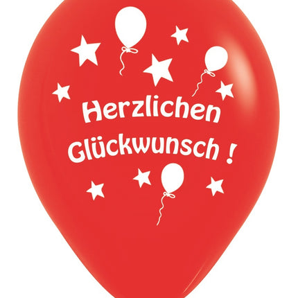 Palloncini Herzlichen Gluckwunsch Mix 30cm 12pz