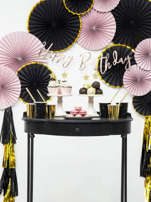 Ghirlanda di nappe oro nero 2m