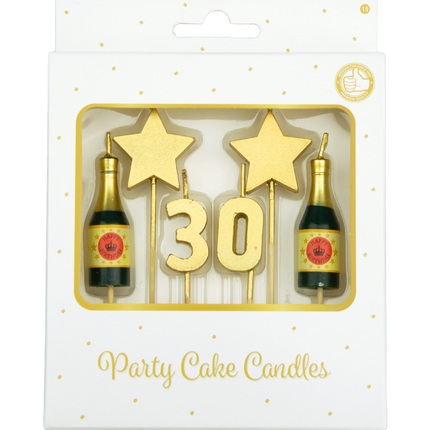 Candele 30 anni Champagne 17,5 cm