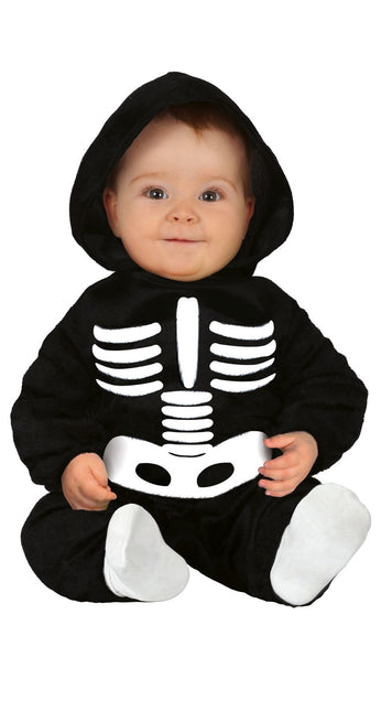 Costume di Halloween da scheletro per bambino in bianco e nero