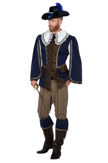 Costume da Moschettiere Uomo Blu