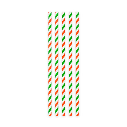 Cannucce di cartone verde bianco rosso 20pz