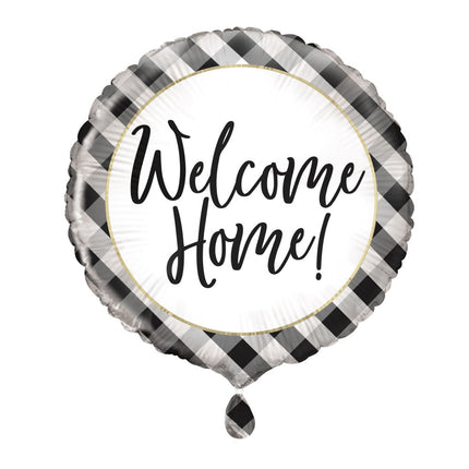 Palloncino ad elio Welcome Home nero 45 cm vuoto