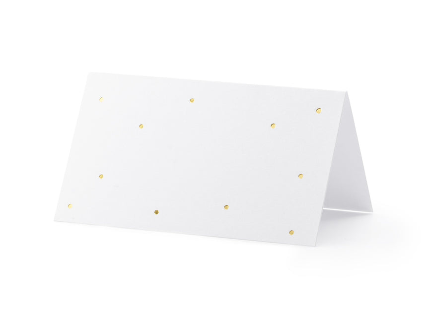 Targhette portanome dorate con puntini 9,5 cm 10 pezzi