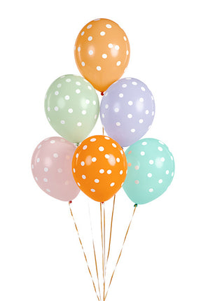 Palloncini colorati a pois 30 cm 6 pezzi