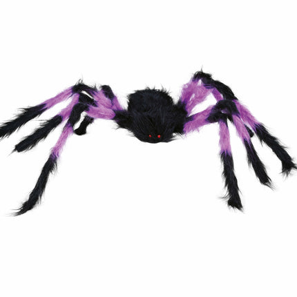 Ragno finto nero viola 75 cm