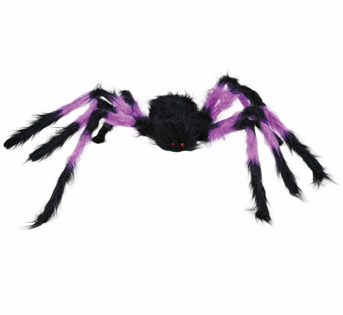 Ragno finto nero viola 75 cm
