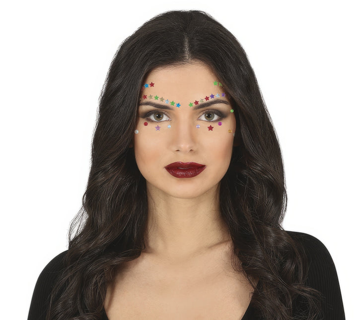Adesivi per il viso Stelle colorate