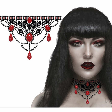 Adesivi neri con faccia rossa