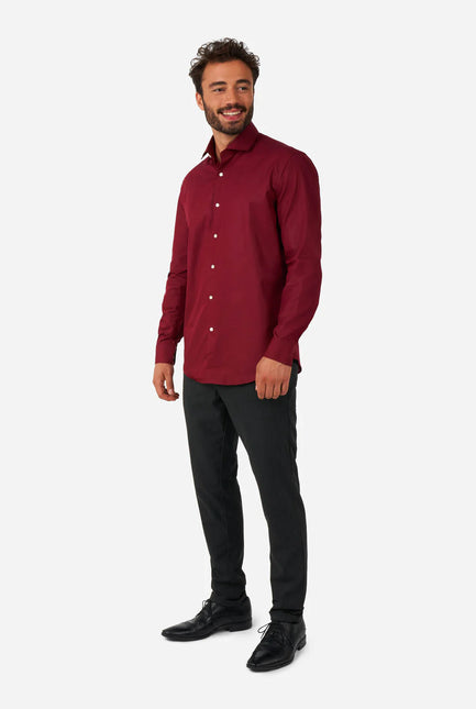 Camicia rossa Bordeaux Uomo <tc>OppoSuits</tc>