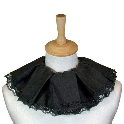 Colletto di Pete plissettato con pizzo nero