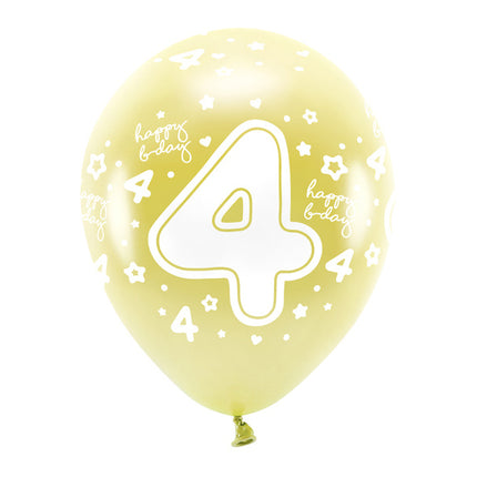 Palloncini 4 anni oro 33cm 6pz