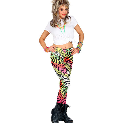 Neon 80S Legging Donna Colorato