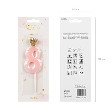 Candela 8 anni rosa chiaro 9,5 cm