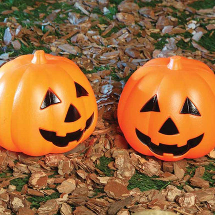 Zucca di Halloween con luce 15 cm