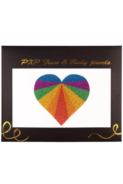 PXP Adesivo per il viso Gioielli per il viso Cuore d'arcobaleno