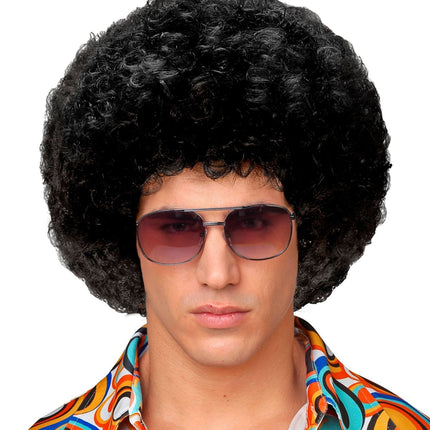 Parrucca nera afro unisex