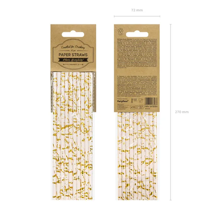 Cannucce di carta oro rosa 19,5 cm 10 pezzi