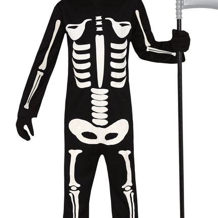 Costume di Halloween da scheletro per bambino in bianco e nero