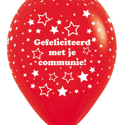 Palloncini Comunione Stelle Rosso 30cm 25pz