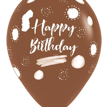 Palloncini Happy Birthday Terra Natural Mix 30cm 25pz