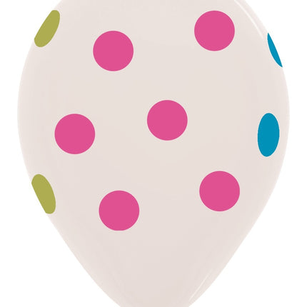 Palloncini Neon a pois Crystal Clear 30cm 25pz