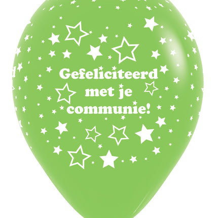 Palloncini comunione stelle verde lime 30cm 25pz