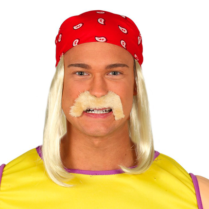 Parrucca e baffi da wrestler di Hulk Hogan