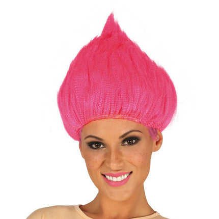 Parrucca Troll Rosa