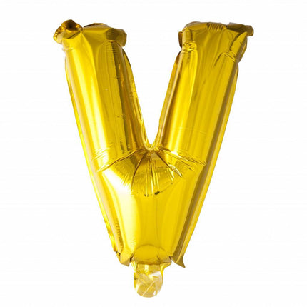 Palloncino in foil Lettera V Oro XL 102cm vuoto