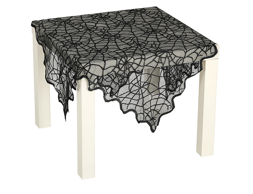 Tovaglia di Halloween nera in pizzo 1m