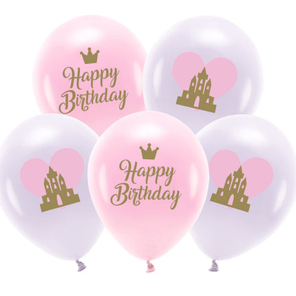 Palloncini di Buon Compleanno Viola Rosa 26cm 5 pezzi