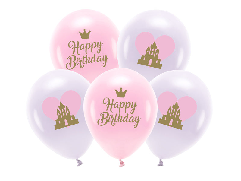 Palloncini di Buon Compleanno Viola Rosa 26cm 5 pezzi