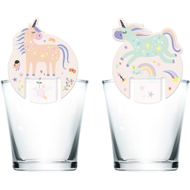 Marcatori di vetro Unicorno Arcobaleno 6 pezzi