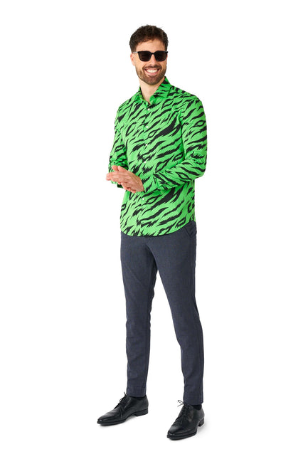 Camicia Tiger Verde Uomo <tc>OppoSuits</tc>