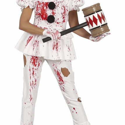 Costume da clown per Halloween da donna sanguinaria