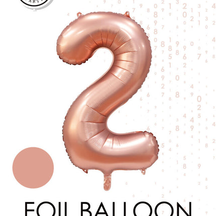 Palloncino con figura in oro rosa 2 anni lucido 86 cm