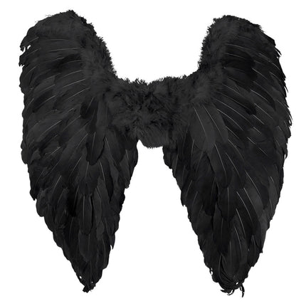 Ali d'angelo piume nere 65 cm