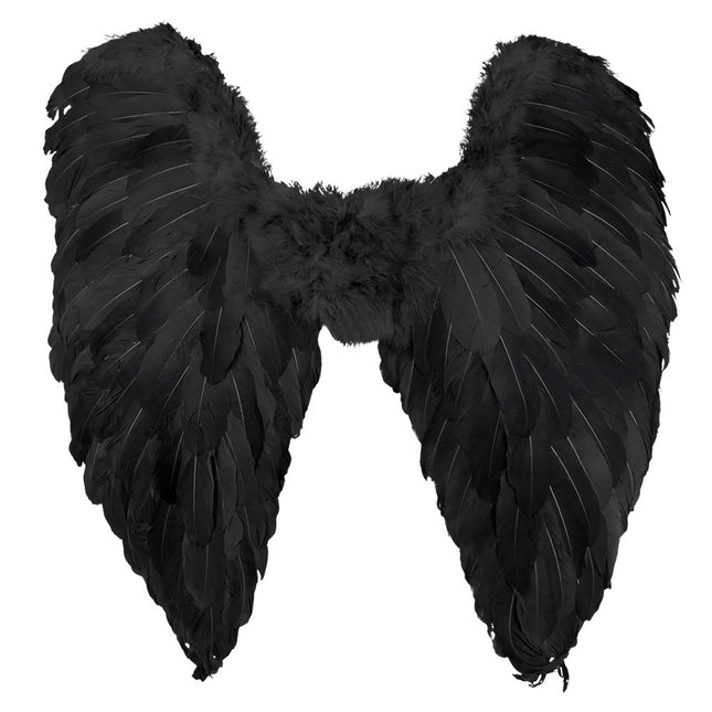 Ali d'angelo piume nere 65 cm