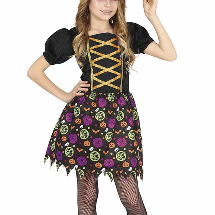 Costume da strega di Halloween Ragazza Zucca