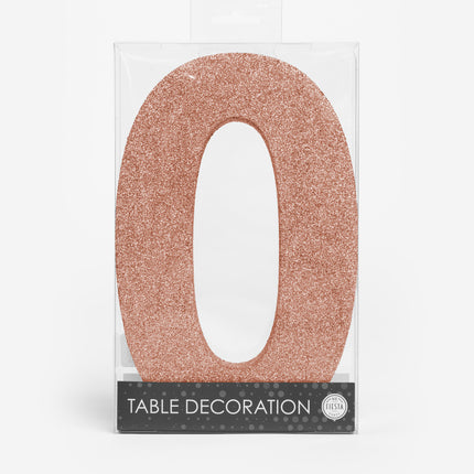 Figura di decorazione da tavolo oro rosa 0 glitter 20,5 cm