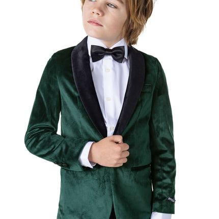 Blazer ragazzo in velluto verde scuro <tc>OppoSuits</tc>