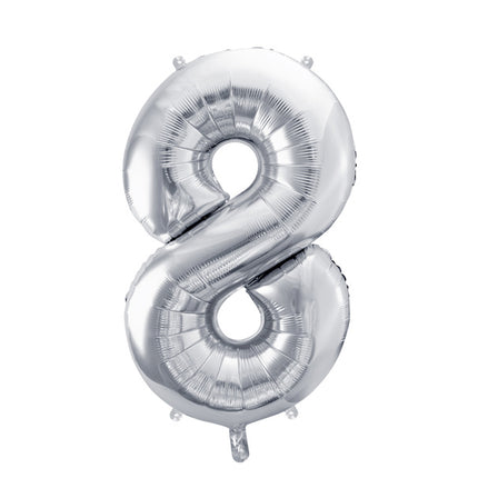 Palloncino di figura 8 anni argento vuoto 72 cm