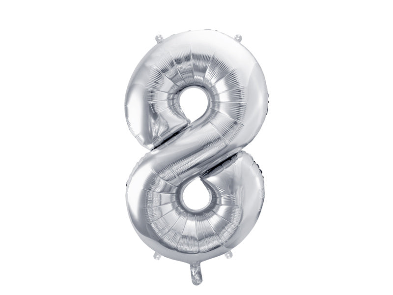 Palloncino di figura 8 anni argento vuoto 72 cm
