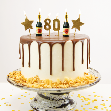 Candele 80 anni Champagne 17,5 cm