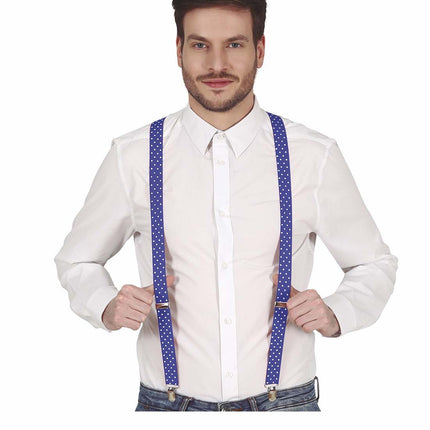 Bretelle a pois blu scuro
