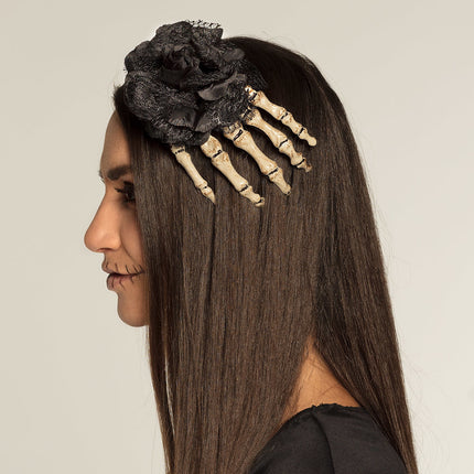 Accessorio per capelli di Halloween Mano di scheletro