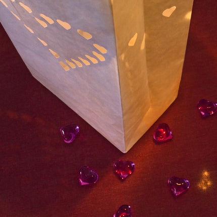 Sacchetti per candele Cuori 26cm 10pz