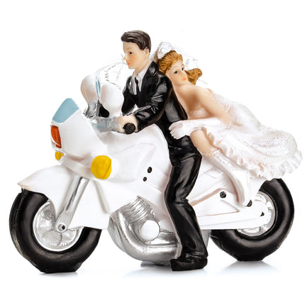 Cake topper Coppia di sposi Moto 11,5 cm